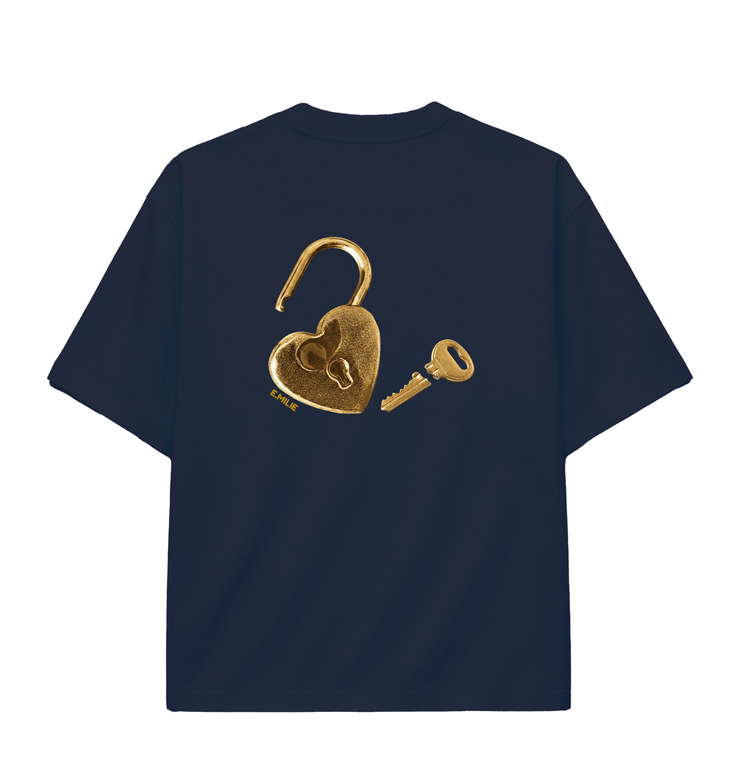 French Navy Printed T-shirt Back